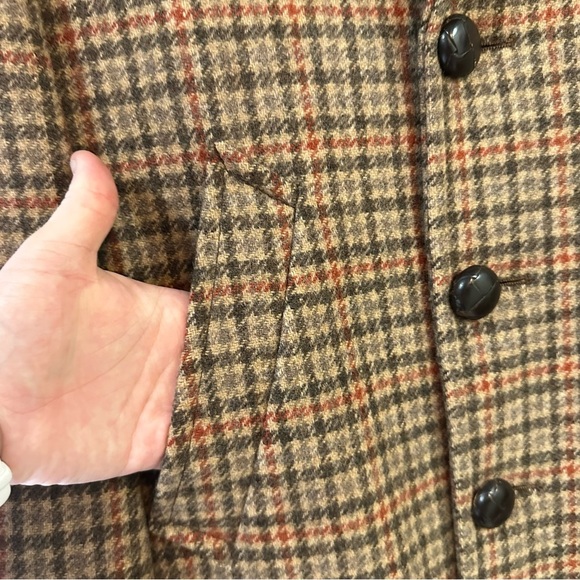 Vintage Pendleton men’s wool overcoat houndstooth plaid size 40 - Picture 9 of 17